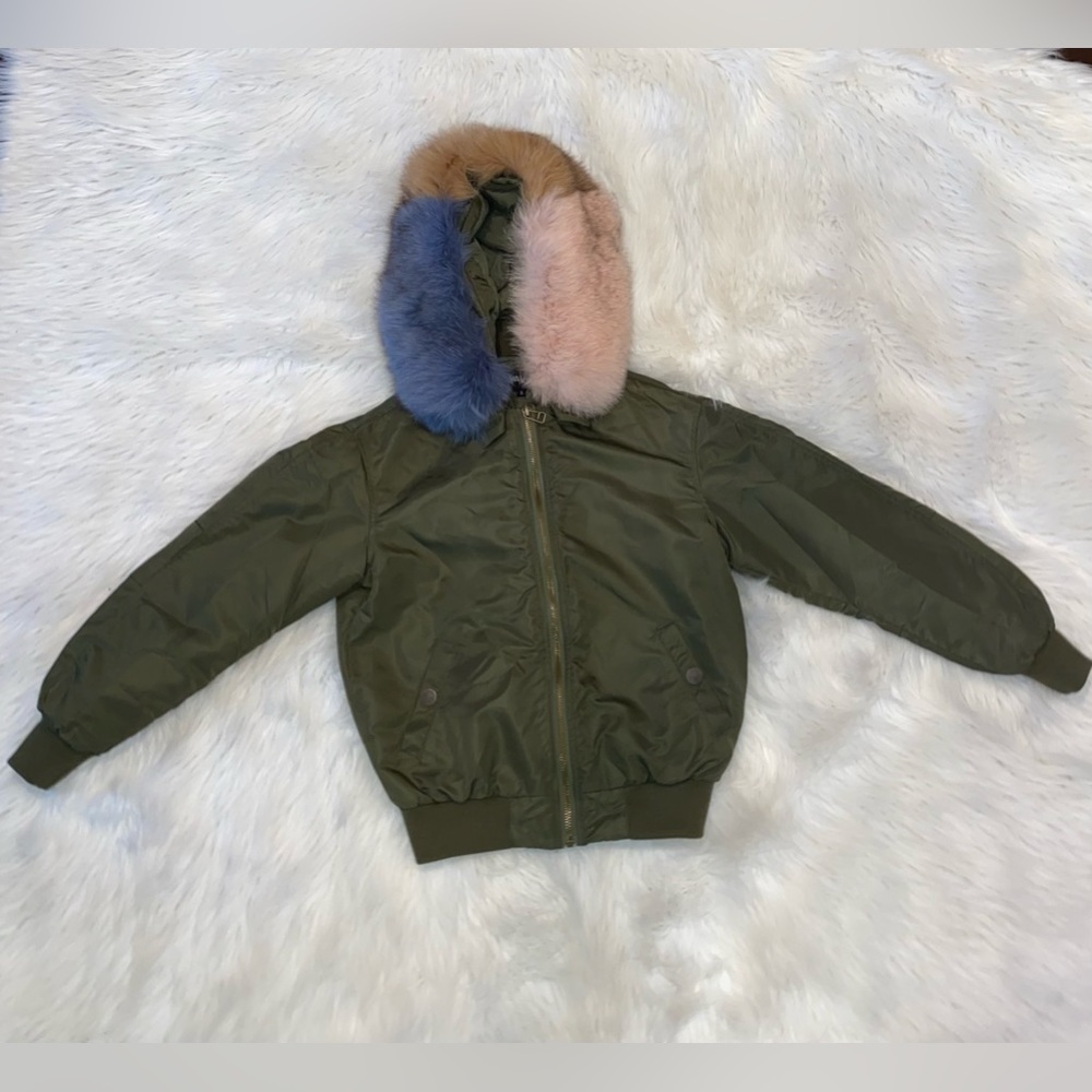 Ava and Kris Faux Fur Bomber Jacket